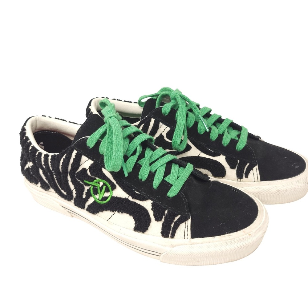 Vans Anderson .Paak Sid Shoes Mens Size 8.5 Zebra Animal Print Suede Green